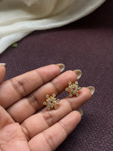 Load image into Gallery viewer, South Indian traditional stone studs in silver 925