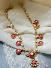 Load image into Gallery viewer, Kundan necklace in silver 925 and gold polish