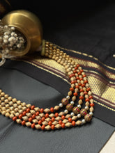 Load image into Gallery viewer, Statement multilayer coral dolki necklace