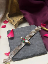 Load image into Gallery viewer, Kundan and pearl choker in silver 925