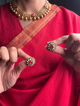 Load image into Gallery viewer, One of a kind gold polish kundan work statement necklace set