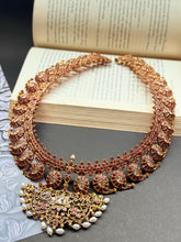 Load image into Gallery viewer, Statement mango necklace with earrings in silver 925 and gold polish