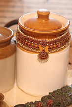 Load image into Gallery viewer, Ruby choker necklace with earrings