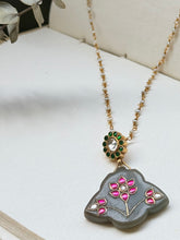 Load image into Gallery viewer, Dainty Inlay work necklace in natural aventurine and gemstones