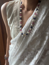 Load image into Gallery viewer, Multicoloured 2 layered detachable chain with pearls & semiprecious stones.