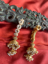 Load image into Gallery viewer, Statement Silver 92.5 gold polish jhumkas
