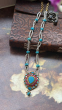 Load image into Gallery viewer, Statement Turquoise pendant necklace
