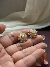 Load image into Gallery viewer, South Indian traditional stone studs in silver 925