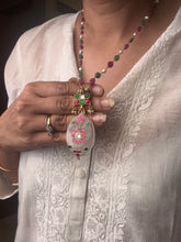 Load image into Gallery viewer, Dainty Inlay work necklace in natural aventurine and gemstones