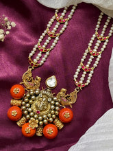 Load image into Gallery viewer, Statement vintage style nagru coral necklace