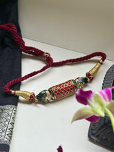 Load image into Gallery viewer, Meenakari Kundan choker with thread work