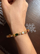 Load image into Gallery viewer, Gold polish navaratna single bangle