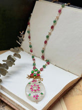 Load image into Gallery viewer, Dainty Inlay work necklace in natural aventurine and gemstones
