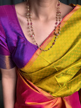 Load image into Gallery viewer, Rubies & pearls on silver double chain