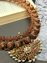 Load image into Gallery viewer, Statement mango necklace with earrings in silver 925 and gold polish