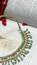 Load image into Gallery viewer, One of a kind layered pearl and emerald necklace set