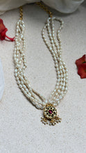 Load image into Gallery viewer, Pearl bunch kundan work necklace