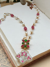 Load image into Gallery viewer, Dainty Inlay work necklace in natural aventurine and gemstones
