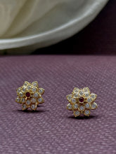 Load image into Gallery viewer, South Indian traditional stone studs in silver 925