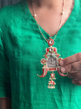 Load image into Gallery viewer, One of a kind amulet pendant kundan work neck chain