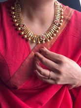 Load image into Gallery viewer, One of a kind gold polish kundan work statement necklace set