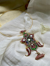 Load image into Gallery viewer, One of a kind, 92.5 gold polish kundan work pendant with hasli 2