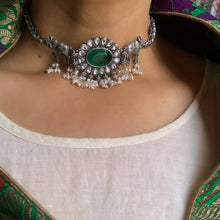 Load image into Gallery viewer, Cow choker set - emerald green