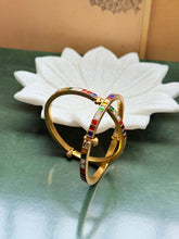 Load image into Gallery viewer, Multicoloured openable kundan stone bangle