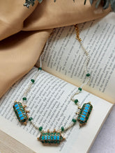 Load image into Gallery viewer, One of a kind pearl and turquoise necklace set