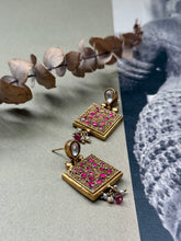Load image into Gallery viewer, Gold polish kundan earrings in silver 925