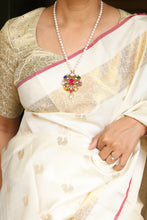 Load image into Gallery viewer, 92.5 gold polish navaratrna pendant necklace set