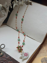 Load image into Gallery viewer, Dainty Inlay work necklace in natural aventurine and gemstones