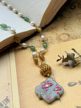 Load image into Gallery viewer, Dainty Inlay work necklace in natural aventurine and gemstones