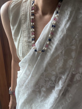 Load image into Gallery viewer, Multicoloured 2 layered detachable chain with pearls & semiprecious stones.