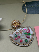 Load image into Gallery viewer, Statement inlay work gemstone pendant