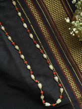 Load image into Gallery viewer, Carved (water melon shaped corals ) & tulip flower shaped pearls on silver 925 and gold polish