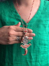 Load image into Gallery viewer, One of a kind amulet pendant kundan work neck chain