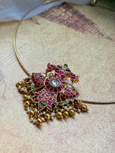 Load image into Gallery viewer, Gandaberunda statement pendant in silver 925 and gold polish