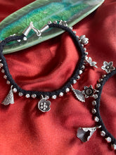 Load image into Gallery viewer, Black thread silver anklets-Balinese