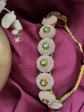 Load image into Gallery viewer, Gajra Pearl choker in silver & pearls