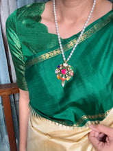 Load image into Gallery viewer, 92.5 gold polish navaratrna pendant necklace set