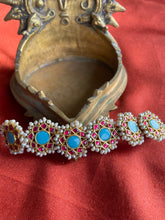 Load image into Gallery viewer, Turquoise & kundan bracelet/ Ponchi