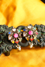 Load image into Gallery viewer, 92.5 gold polish navaratrna pendant necklace set