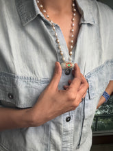 Load image into Gallery viewer, Dainty Inlay work neckpiece in natural aventurine and gemstones