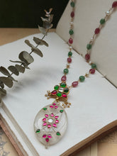 Load image into Gallery viewer, Dainty Inlay work necklace in natural aventurine and gemstones