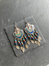 Load image into Gallery viewer, Statement meenakari earrings in silver