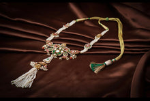 Load image into Gallery viewer, Statement pearl necklace with kundan stones