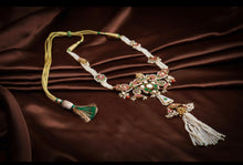 Load image into Gallery viewer, Statement pearl necklace with kundan stones