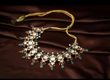 Load image into Gallery viewer, Statement Gold polish kundan work necklace
