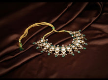 Load image into Gallery viewer, Statement Gold polish kundan work necklace